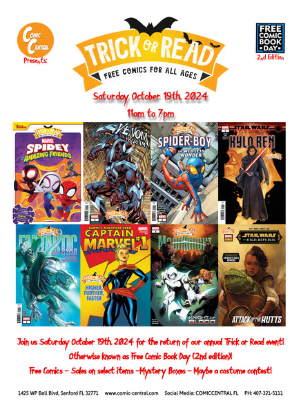 Trick or Read aka Free Comic Book Day 2 is Saturday October 19th